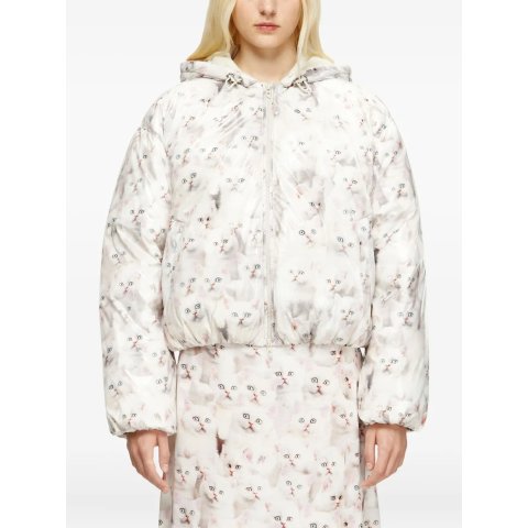 小猫印花连帽夹克