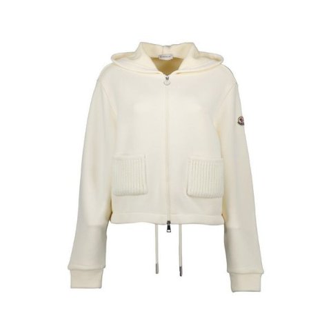 MonclerLogo Patch 针织连帽拉链衫