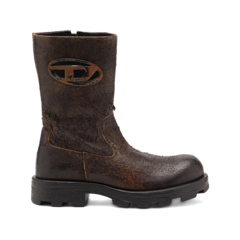 D-Hammer 绒面皮机车靴 仿旧