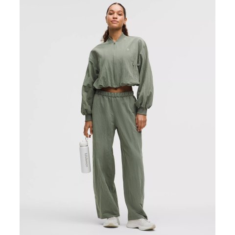 Crinkle Nylon 中腰运动裤