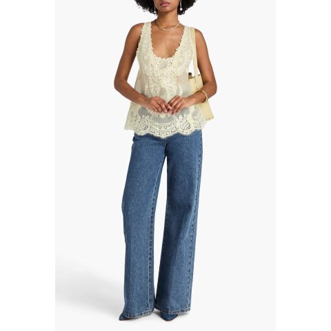 Guipure 蕾丝拼接针织背心