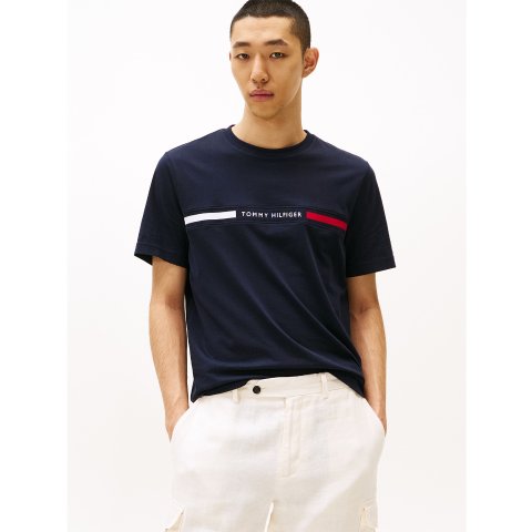 Crew Neck 标志拼接T恤