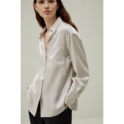 Casual 真丝衬衫 立领