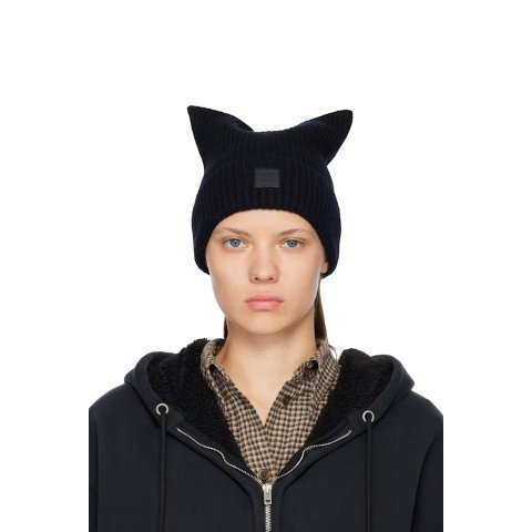 Acne StudiosBlack Face Logo 方形毛线帽