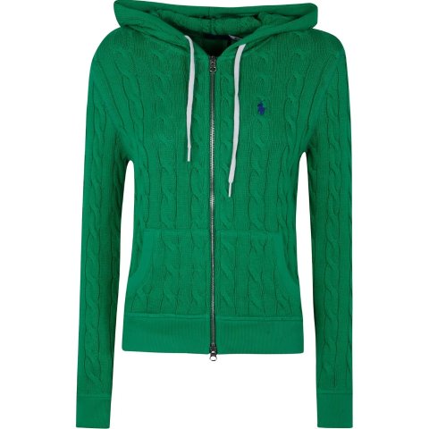 粗花针织连帽外套