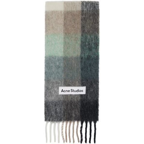 Acne Studios深色系马海毛格纹围巾