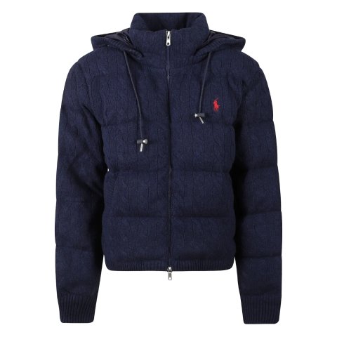 绞花针织连帽夹克