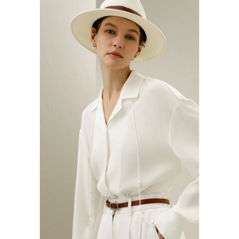 Tie-Detailed 真丝衬衫