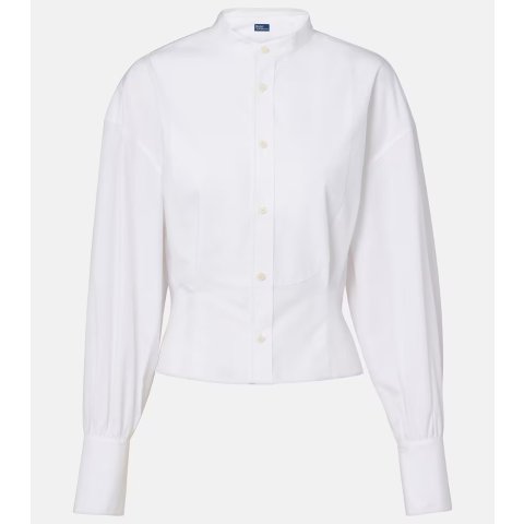 Cotton Poplin 燕尾衬衫 白色
