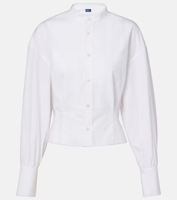 Cotton Poplin 燕尾衬衫 白色