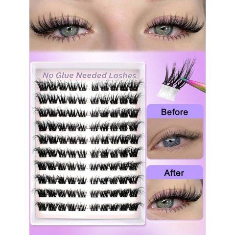 Self Adhesive D Curl 眼睫毛 100束混合长度