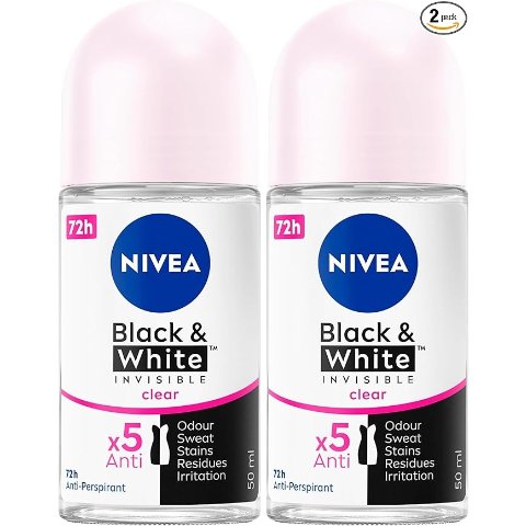 Nivea黑白走珠止汗露 50ml 2支装