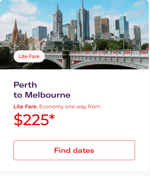 珀斯 - 墨尔本特价机票