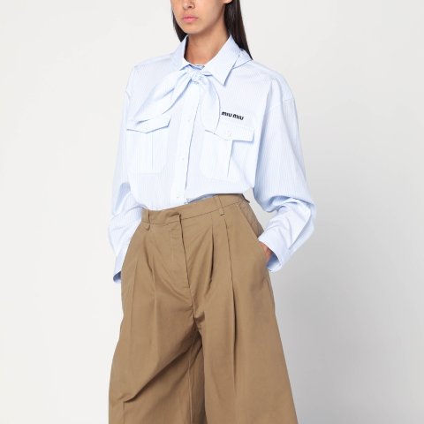 条纹衬衫 浅蓝色