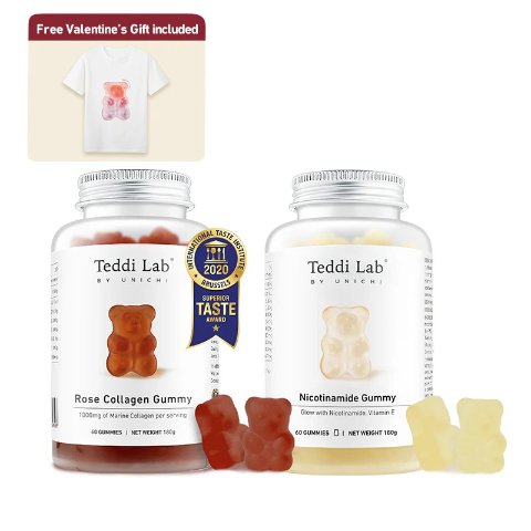 玫瑰胶原小熊+烟酰胺小熊