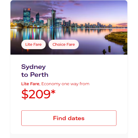 悉尼 - 珀斯特价机票