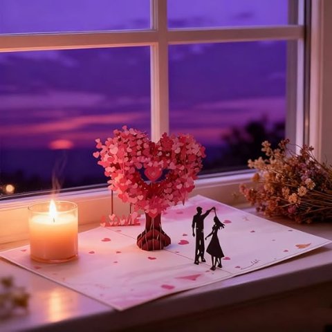 情人节3D立体贺卡 7.8x5.9英寸