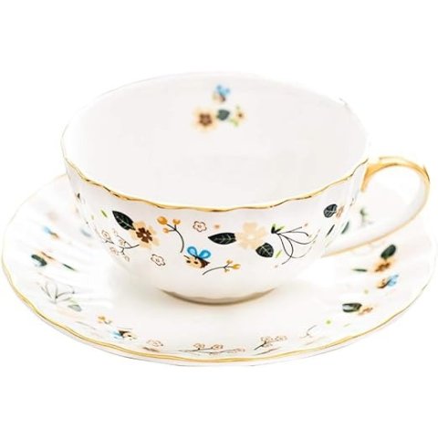 蜜蜂花骨瓷杯碟套装