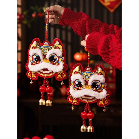 狮舞红色挂饰 聚酯纤维