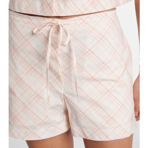 Burberry格纹棉质短裤