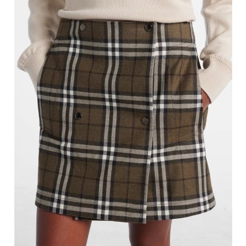 羊毛短裙 格纹