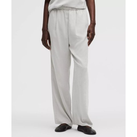 Satin 高腰直筒裤