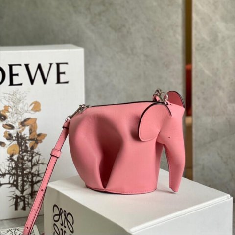 Loewe粉色 小象零钱包