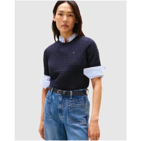 Cotton 短袖圆领针织衫