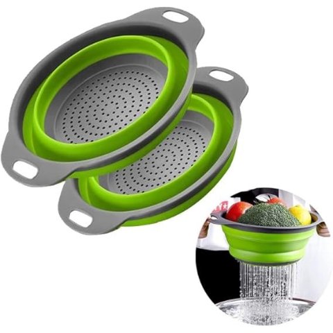 圆形折叠硅胶沥水篮 2个装 小号