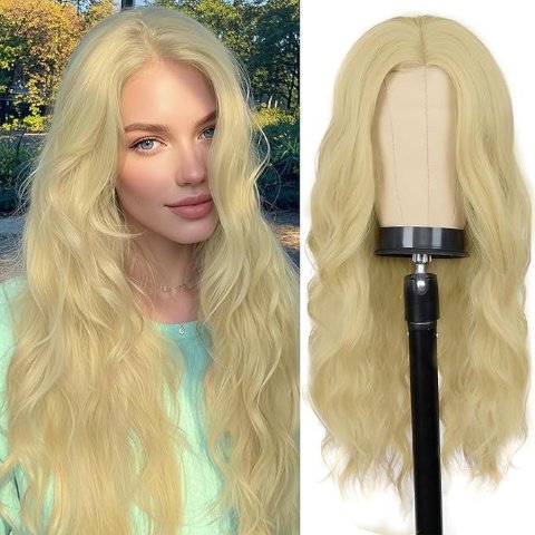 24寸金色长卷发