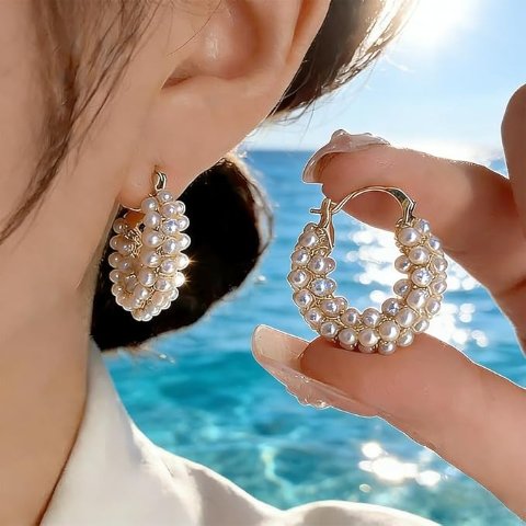 仿珍珠 女士耳钉 优雅款