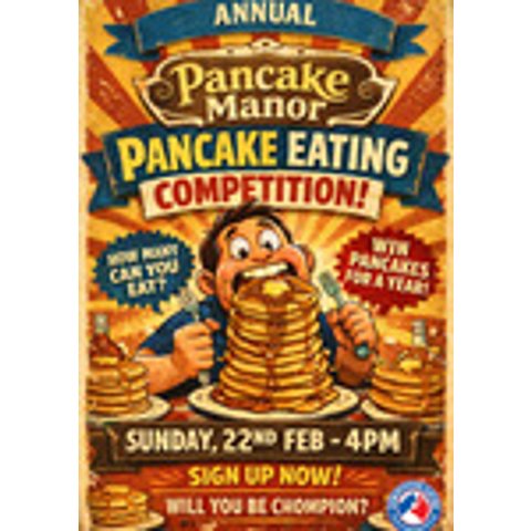 QLD Pancake Manor 吃松饼赛 2月22日