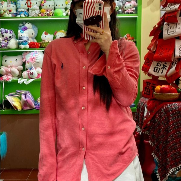 西柚色复古衬衫