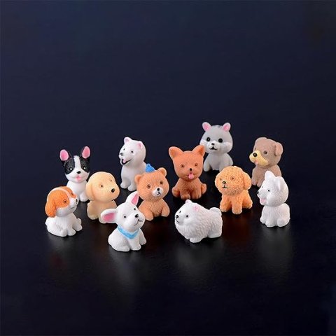 Resin 卡通小狗摆件 12个多色装