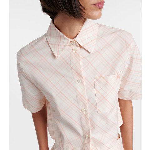 Check 短款棉衬衫