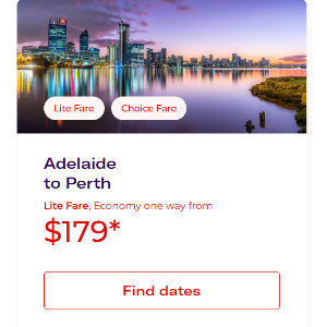 阿德莱德 - 珀斯特价机票
