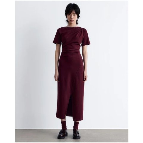 Draped SS 褶裥中长裙