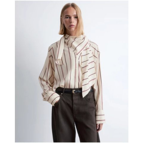 Scarf-Detail 衬衫 白色