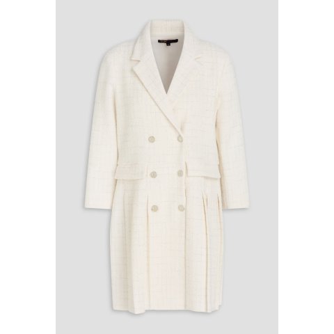 金属格纹棉混纺粗花呢连衣裙