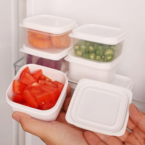 Mini 食品储存盒 白色 8x8x4cm 2件