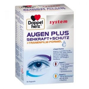 Doppelherz双心system药店高端线Augen Plus护眼双色胶囊 指导价19.95欧，折后16.99欧+新用户减5欧！