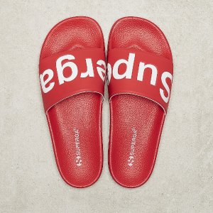 今夏超火LOGO拖，意大利国民品牌SUPERGA 红色拖鞋，指导价24.99欧，现在只要14.99欧