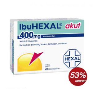 超级推荐！德国Ibuhexal akut 400 Filmtabletten治疗痛经良药20粒 指导价5.97欧，折后2.99欧+满50再减5欧