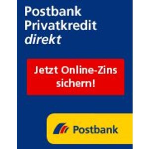 Postbank 开通低利率私人贷款就送130欧代金卷（全天可以申请）