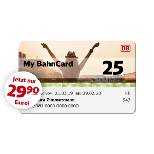 超后一天！Bahncard 25 指导价39欧，27岁以内年轻人折后29.9欧，德国火车票打折和正价的都可以再打75折