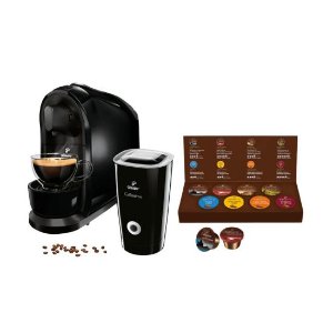 Tchibo Cafissimo pure咖啡机+黑色电动奶泡器+咖啡胶囊8枚尝鲜装指导价131.64欧 折后59欧