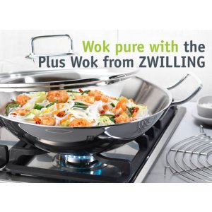 超多好评的Zwilling双立人Plus Wok 32cm三层锅底中式炒锅  指导价144欧，折后仅68,71欧！