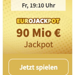 EUROJACKPOT 买5注只要2欧，目前奖金金额高达9000万欧，周五19点开