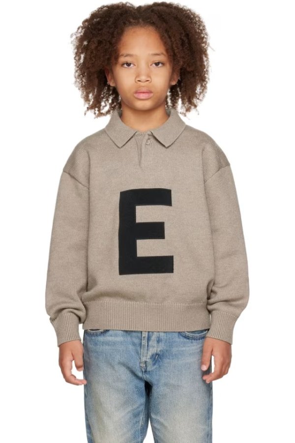 Kids Gray Big E Sweater