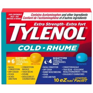 💥史低价💥：TYLENOL 泰诺强效感冒药退烧药 "白+黑"10片